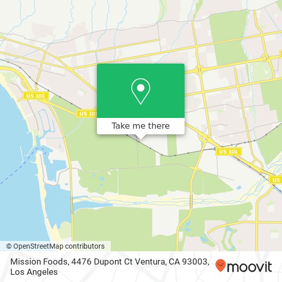 Mapa de Mission Foods, 4476 Dupont Ct Ventura, CA 93003