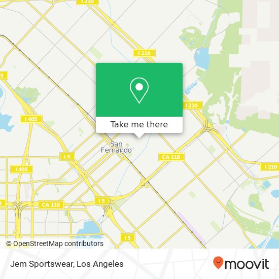 Mapa de Jem Sportswear, 459 Park Ave San Fernando, CA 91340
