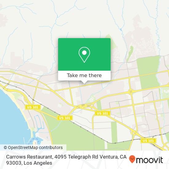 Mapa de Carrows Restaurant, 4095 Telegraph Rd Ventura, CA 93003