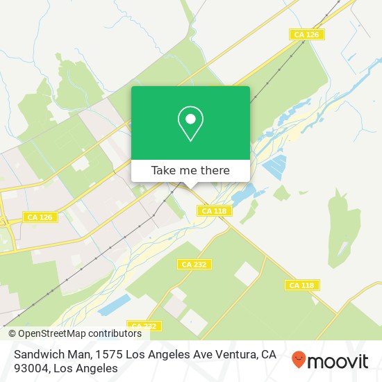 Mapa de Sandwich Man, 1575 Los Angeles Ave Ventura, CA 93004