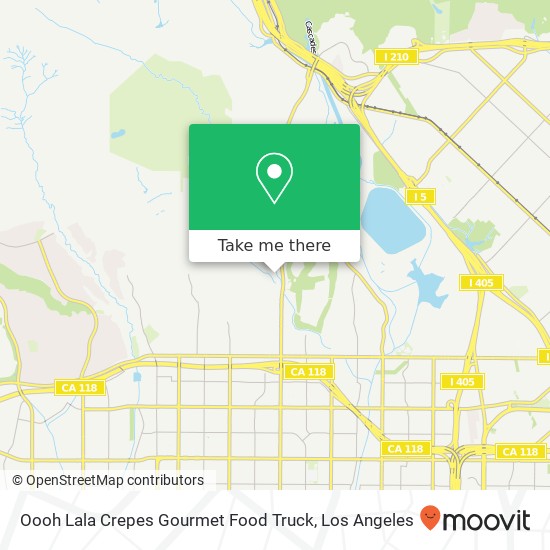 Mapa de Oooh Lala Crepes Gourmet Food Truck, El Oro Way Granada Hills, CA 91344