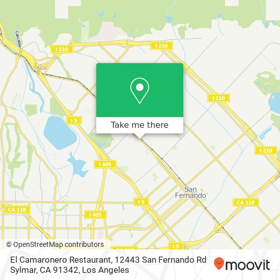 Mapa de El Camaronero Restaurant, 12443 San Fernando Rd Sylmar, CA 91342