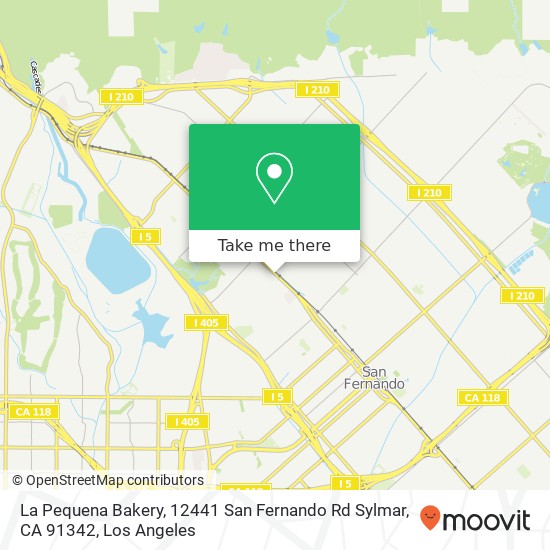 Mapa de La Pequena Bakery, 12441 San Fernando Rd Sylmar, CA 91342