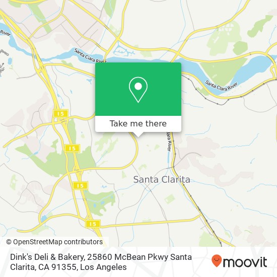Mapa de Dink's Deli & Bakery, 25860 McBean Pkwy Santa Clarita, CA 91355