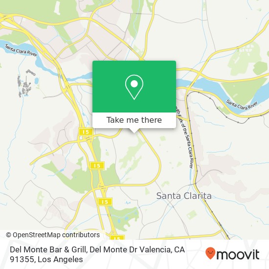 Mapa de Del Monte Bar & Grill, Del Monte Dr Valencia, CA 91355