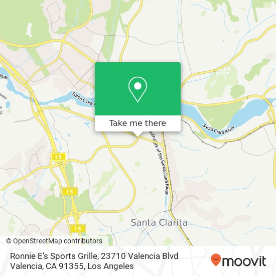 Mapa de Ronnie E's Sports Grille, 23710 Valencia Blvd Valencia, CA 91355