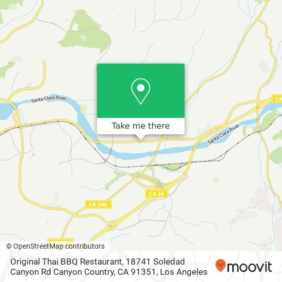 Mapa de Original Thai BBQ Restaurant, 18741 Soledad Canyon Rd Canyon Country, CA 91351