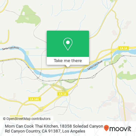 Mapa de Mom Can Cook Thai Kitchen, 18358 Soledad Canyon Rd Canyon Country, CA 91387