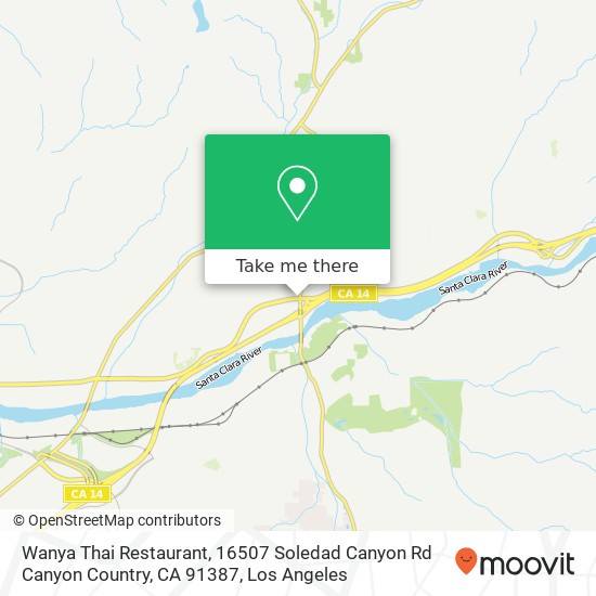 Mapa de Wanya Thai Restaurant, 16507 Soledad Canyon Rd Canyon Country, CA 91387