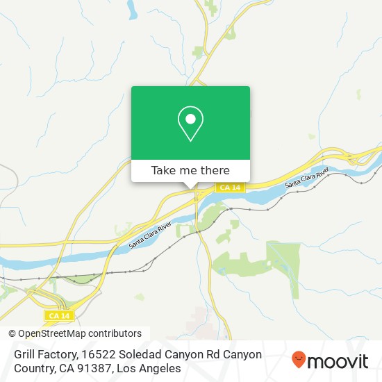 Mapa de Grill Factory, 16522 Soledad Canyon Rd Canyon Country, CA 91387