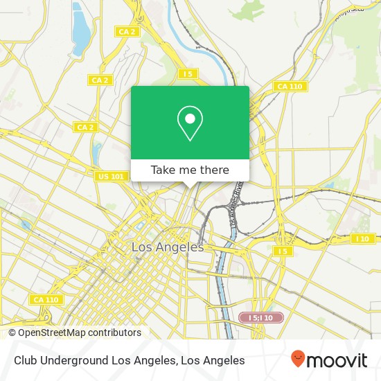 Mapa de Club Underground Los Angeles