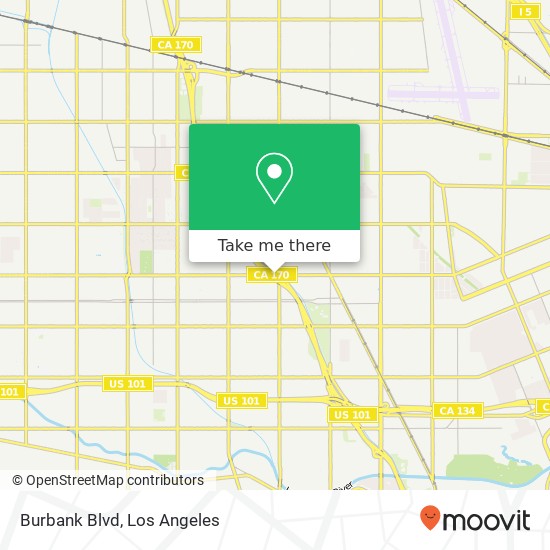 Burbank Blvd map