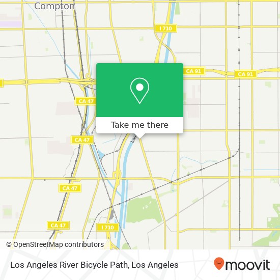 Mapa de Los Angeles River Bicycle Path