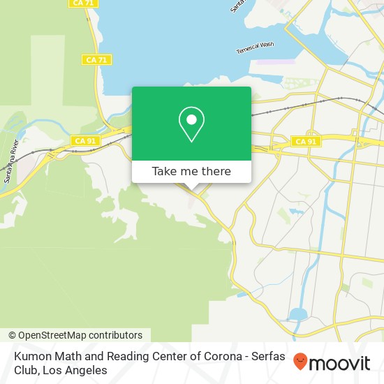 Kumon Math and Reading Center of Corona - Serfas Club map