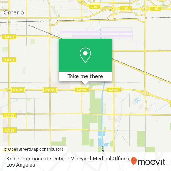Kaiser Permanente Ontario Vineyard Medical Offices map
