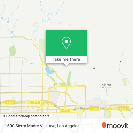1600 Sierra Madre Villa Ave map