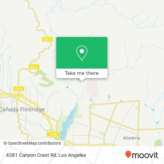 Mapa de 4381 Canyon Crest Rd