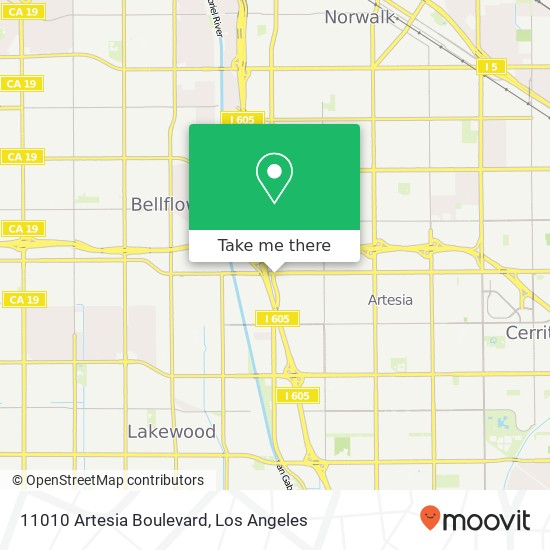 11010 Artesia Boulevard map