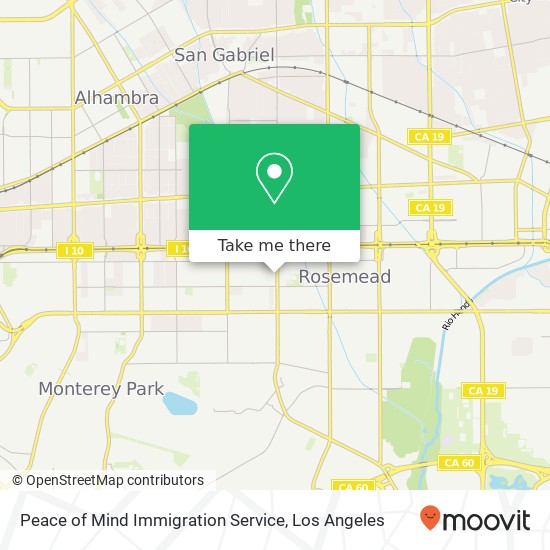 Peace of Mind Immigration Service map