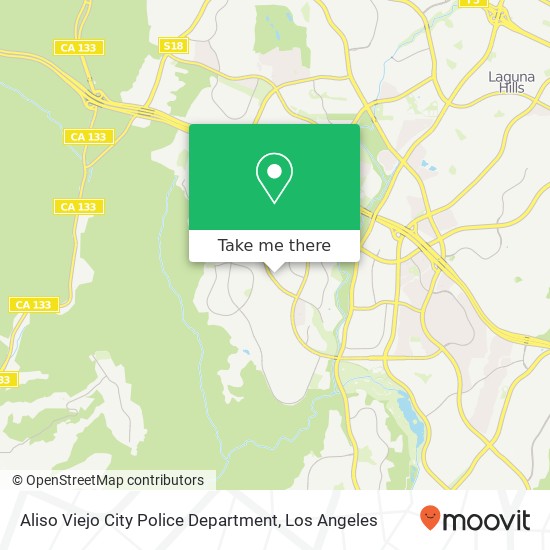 Aliso Viejo City Police Department map
