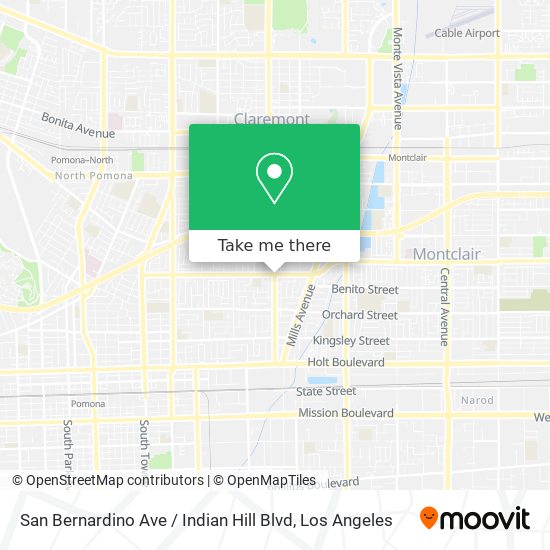 Mapa de San Bernardino Ave / Indian Hill Blvd