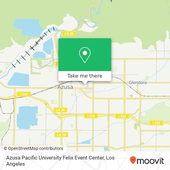 Mapa de Azusa Pacific University Felix Event Center