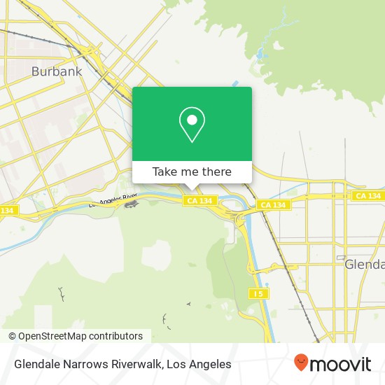 Glendale Narrows Riverwalk map
