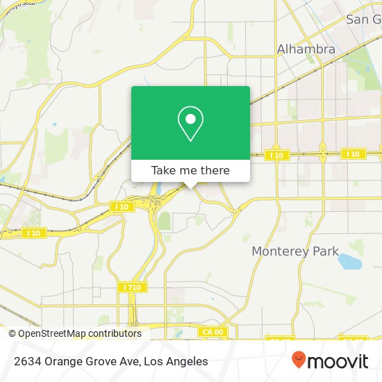 Mapa de 2634 Orange Grove Ave