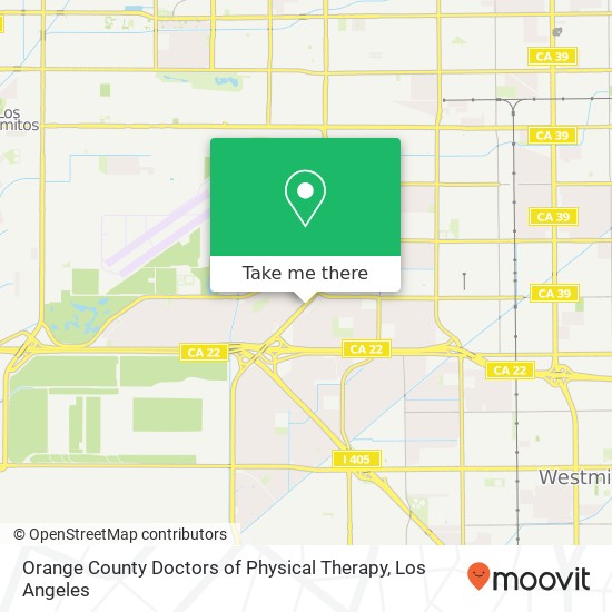 Orange County Doctors of Physical Therapy map