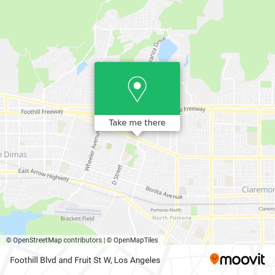 Foothill Blvd and Fruit St W map