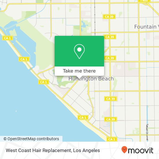 West Coast Hair Replacement map