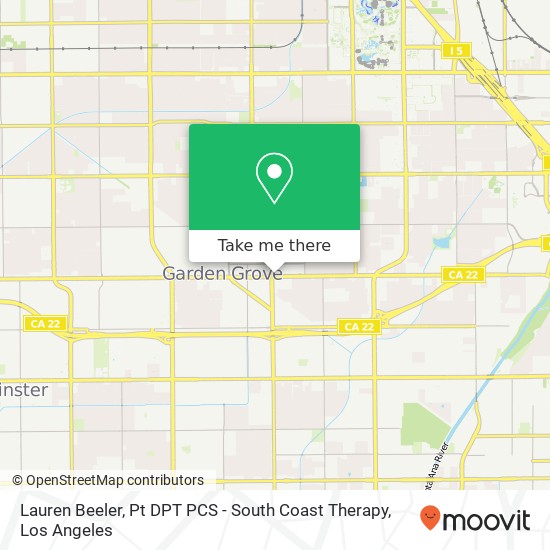 Mapa de Lauren Beeler, Pt DPT PCS - South Coast Therapy