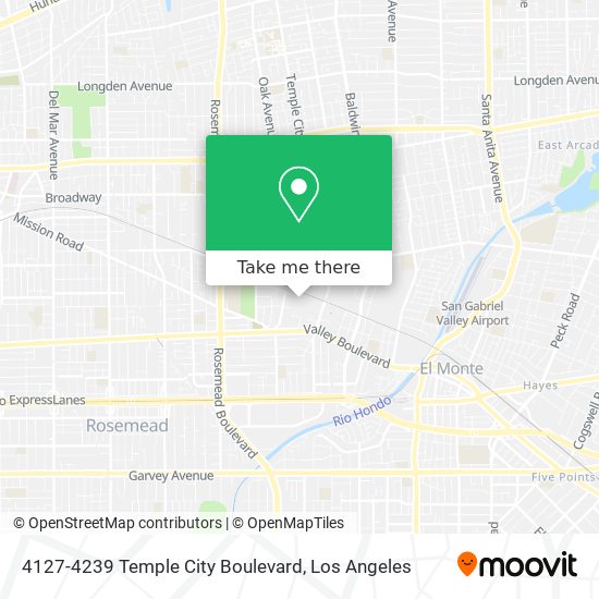 Mapa de 4127-4239 Temple City Boulevard