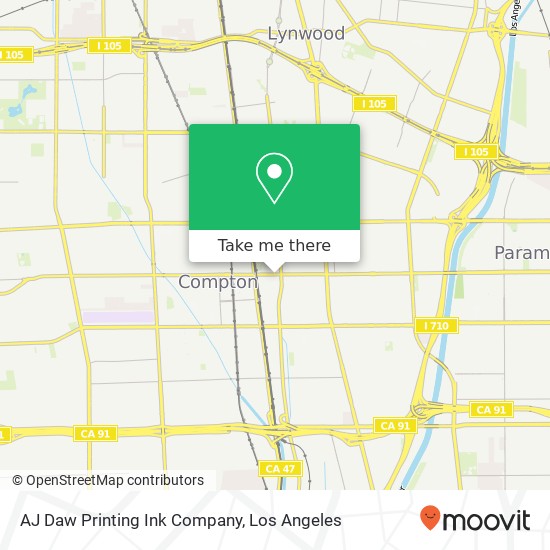 AJ Daw Printing Ink Company map