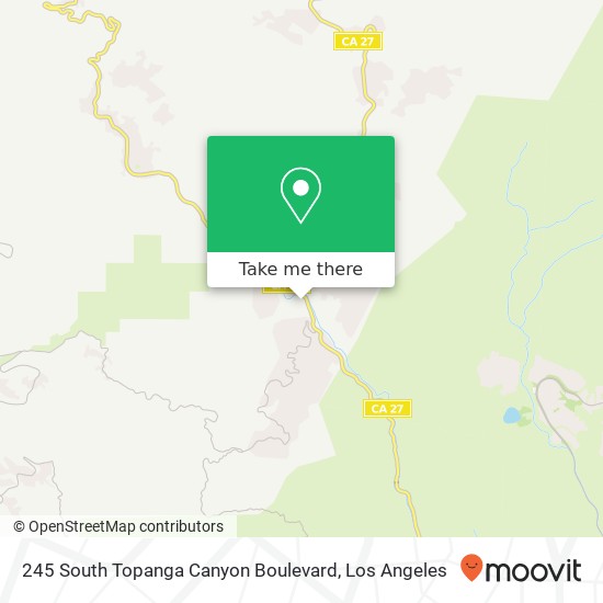245 South Topanga Canyon Boulevard map