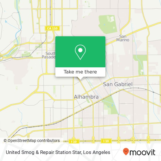 Mapa de United Smog & Repair Station Star