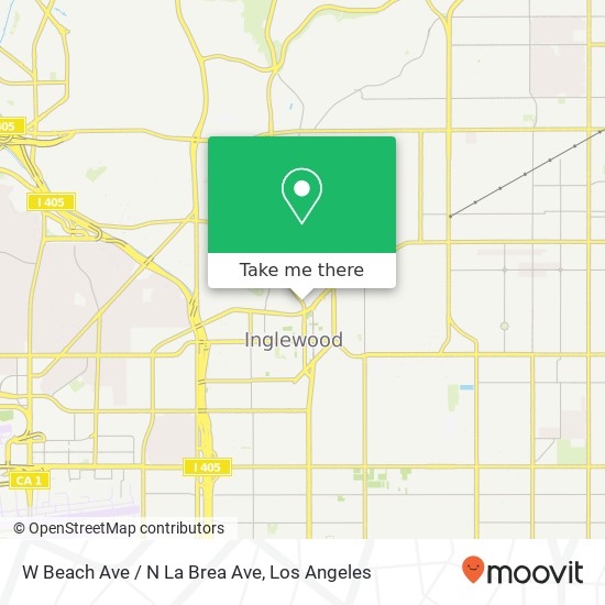 Mapa de W Beach Ave / N La Brea Ave