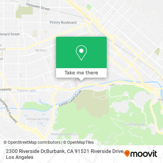 Mapa de 2300 Riverside Dr,Burbank, CA 91521 Riverside Drive