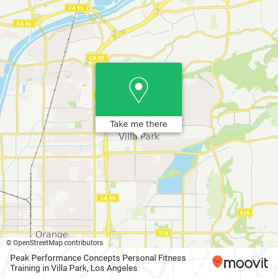 Mapa de Peak Performance Concepts Personal Fitness Training in Villa Park