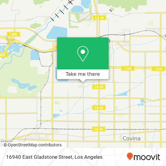 16940 East Gladstone Street map