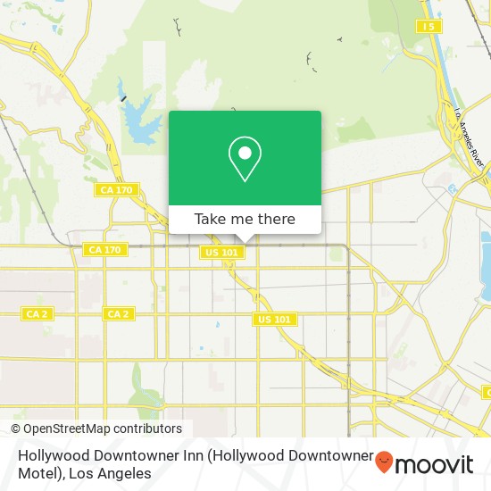 Mapa de Hollywood Downtowner Inn (Hollywood Downtowner Motel)