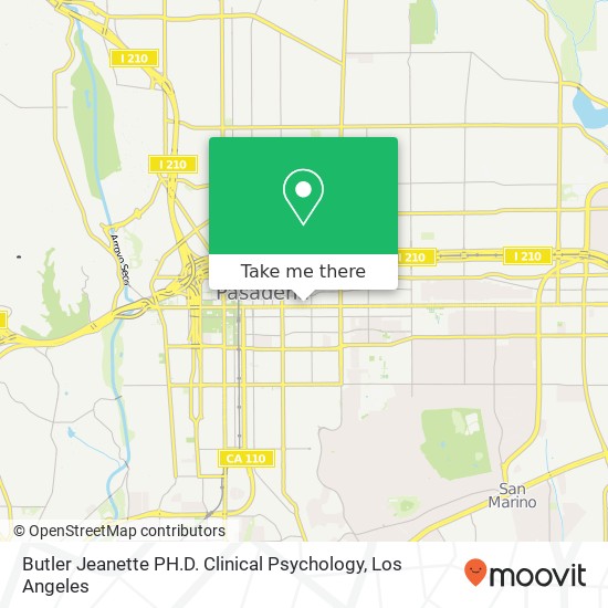 Butler Jeanette PH.D. Clinical Psychology map