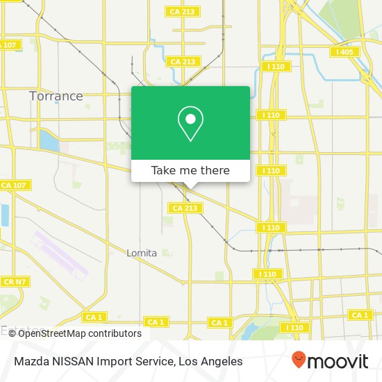 Mazda NISSAN Import Service map