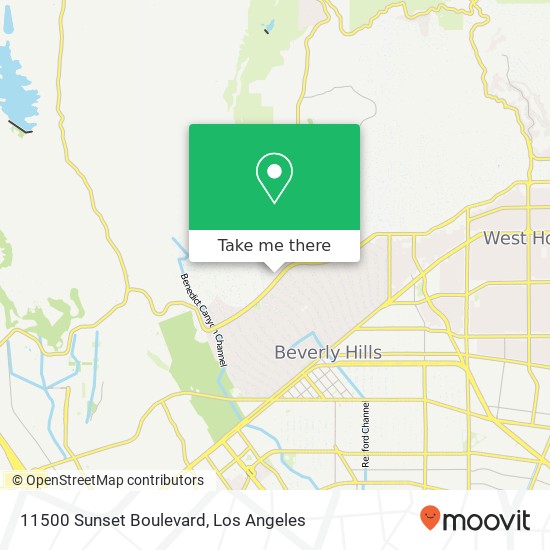 Mapa de 11500 Sunset Boulevard