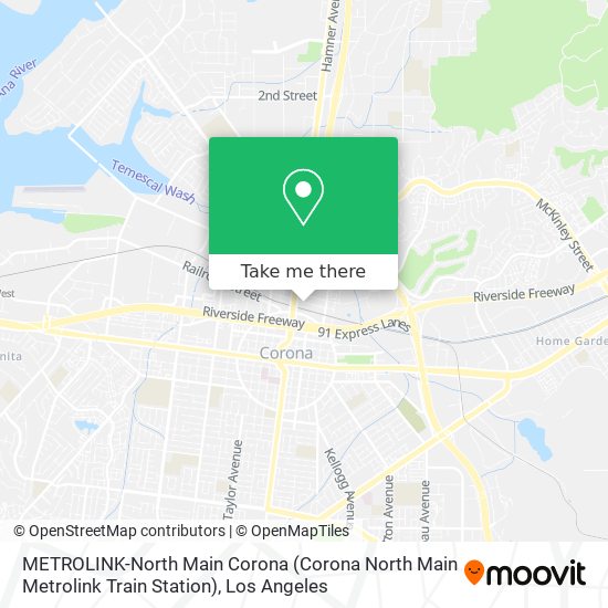 Mapa de METROLINK-North Main Corona (Corona North Main Metrolink Train Station)