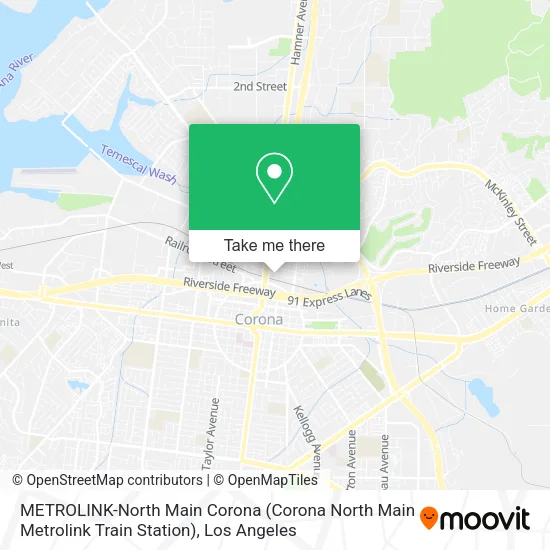 METROLINK-North Main Corona (Corona North Main Metrolink Train Station) map