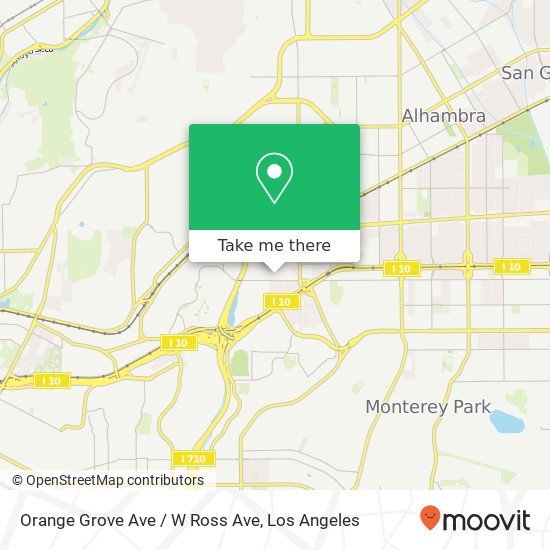 Orange Grove Ave / W Ross Ave map