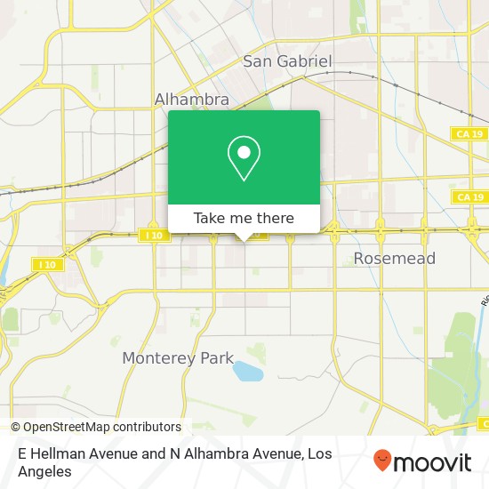 E Hellman Avenue and N Alhambra Avenue map