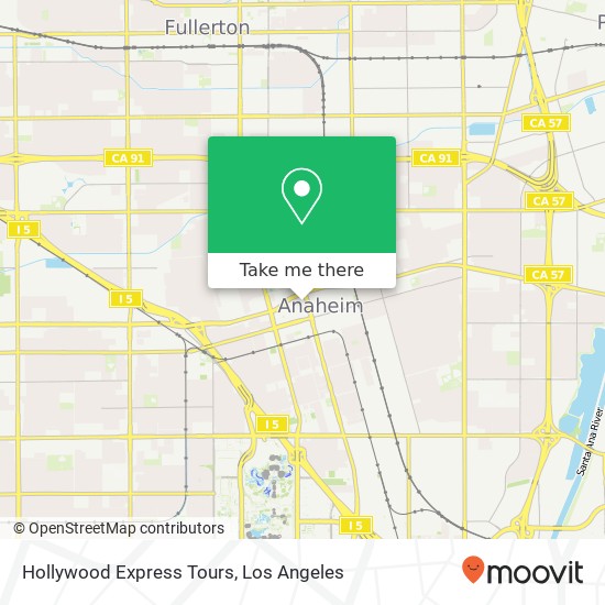 Mapa de Hollywood Express Tours