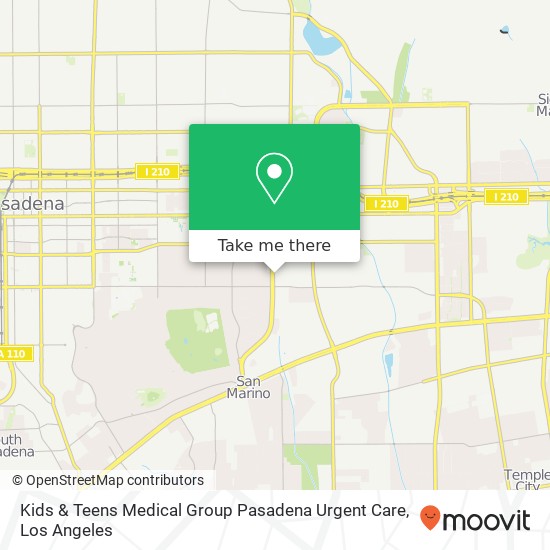 Kids & Teens Medical Group Pasadena Urgent Care map
